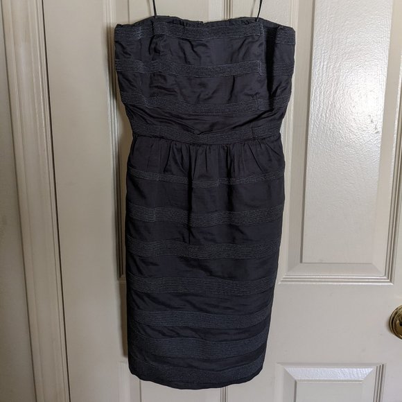 J. Crew Ginny Rugby Dress Strapless | solid gray, size 0